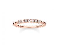 Thomas Sabo Charm Club Charming Rose Gold Zirconia Dot Stacking Ring TR2323-416-14 - Premium - Size 50 - Sterling Silver