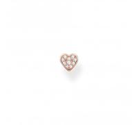 Thomas Sabo Charm Club Charming Rose Gold Zirconia Heart Single Ear Stud H2145-416-14 - - Sterling Silver