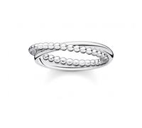 Thomas Sabo Charm Club Charming Silver Dots Intertwined Ring TR2321-001-21 - Distinctive Detail - Size 48 - Sterling Silver