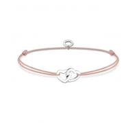 Thomas Sabo Charm Club Charming Silver Nylon Beige Bracelet LS121-173-19-L20V - Polished Quality - Sterling Silver / Nylon