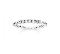 Thomas Sabo Charm Club Charming Silver Zirconia Dot Stacking Ring TR2323-051-14 - Distinctive - Size 52 - Sterling Silver