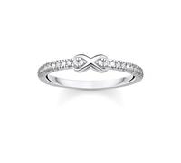 Thomas Sabo Charm Club Charming Silver Zirconia Infinity Ring TR2322-051-14 - Exclusive Design | - Size 48 - Sterling Silver