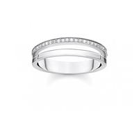 Thomas Sabo Sterling Siver Silver Zirconia Pave Double Ring TR2316-051-14-60 - Size 48 - Sterling Silver