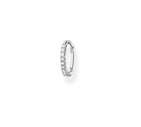 Thomas Sabo Charm Club Charming Silver Zirconia Small Hoop Single Earring 13.5mm CR659-051-14 - - Sterling Silver