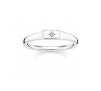 Thomas Sabo Charm Club Charming Silver Zirconia Star Stacking Ring TR2314-051-14 - Polished - Size 48 - Sterling Silver