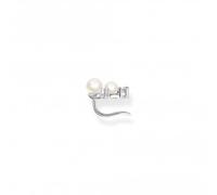 Thomas Sabo Charm Club Charming Sterling Silver Delicate Pearl Ear Climbers H2211-167-14 - - Sterling Silver / Pearl / Zirconia