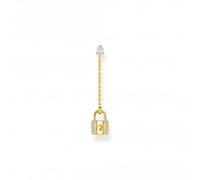 Thomas Sabo Charm Club Charming Sterling Silver Gold Plated Padlock Single Earring H2213-414-14 - Sterling Silver / Gold Plated / Zirconia
