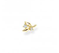 Thomas Sabo Charm Club Charming Sterling Silver Gold Plated Single Ear Stud H2222-414-14 - - Sterling Silver / Gold Plated / Zirconia