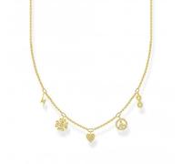Thomas Sabo Charm Club Charming Sterling Silver Gold Plated White Symbols Necklace - Sterling Silver / Gold Plated / Zirconia