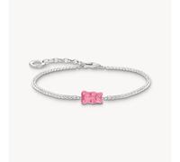 Thomas Sabo Charm Club Charming Sterling Silver HARIBO Pink Goldbears Bracelet A2187-052-9 - - Sterling Silver / Glass / Zirconia