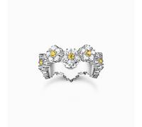 Thomas Sabo Charm Club Charming Sterling Silver Lovely Flowers Ring TR2337-051-4 - Contemporary - 60 - Sterling Silver / Zirconia