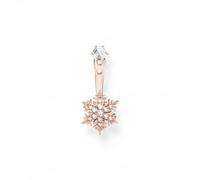 Thomas Sabo single stud earrings snowflake with white stones gold-plated silver H2255-416-14