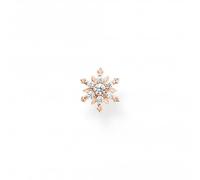 Thomas Sabo Charming Sterling Silver Rose Gold Plated Snowflake With White Stones Single Earring H2260-416-14 - Sterling Silver / Rose Gold Plated / Zirconia