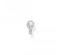 Thomas Sabo Charm Club Charming Sterling Silver White Key Single Ear Stud H2220-051-14 - Elegant - Sterling Silver / Zirconia