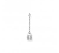 Thomas Sabo Charm Club Charming Sterling Silver White Padlock Single Earring H2213-051-14 - - Sterling Silver / Zirconia