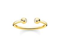 Thomas Sabo Charm Club Charming Yellow Gold Piercing Ring TR2319-414-14 - Timeless Design | - Size 52 - Sterling Silver