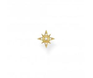 Thomas Sabo Charm Club Charming Yellow Gold Star Single Ear Stud H2144-414-14 - Elegant Styling - Sterling Silver