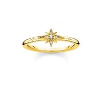 Thomas Sabo Charm Club Charming Yellow Gold Zirconia Star Ring TR2317-414-14 - Polished Quality - Size 48 - Sterling Silver