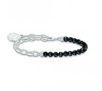Thomas Sabo Charm Club Charmista Charm Club Charmista Black Cold Enamel Obsidian Bracelet A2128-148-11 - Size 15 cm - Sterling Silver / Cold Enamel / Obsidian