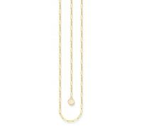 Thomas Sabo Charm Club Charmista Charm Club Charmista Gold Plated Cold Enamel Necklace X2089-427-39 - Size 45 cm - Sterling Silver / Gold Plated / Cold Enamel
