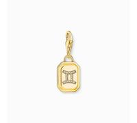 Thomas Sabo Charm Club Charmista Charm Club Charmista Sterling Silver Gold Plated Zirconia Zodiac Sign Gemini Charm 2157-414-39