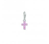 Thomas Sabo Charm Club Charmista Charm Club Pink Cross Charm Pendant 2032-051-9 - Sterling Silver / Zirconia