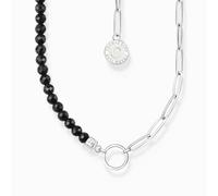 Thomas Sabo Charm Club Charmista Charmista Black Sterling Silver Enamel Necklace KE2189-148-11 - Sterling Silver / Cold Enamel / Obsidian