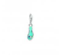 Thomas Sabo Charm Club Charmista Charmista Multicoloured Enamel Flip Flop Charm Pendant - Sterling Silver / Cold Enamel / Synthetic Corundum