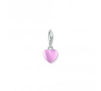 Thomas Sabo Charm Club Charmista Charmista Pink Cold Enamel Heart Charm Pendant 1993-007-9 - - Sterling Silver / Cold Enamel