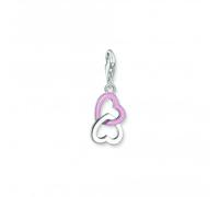 THOMAS SABO Charm pendant pink heart silver 925 Sterling Silver, Cold Enamel