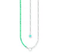 Thomas Sabo Charm Club Charmista Charmista Turquoise Cold Enamel Necklace KE2189-007-17 - - Size 37 cm - Sterling Silver / Cold Enamel