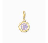 Thomas Sabo Charm Club Charmista Charmista Violet Sterling Silver Gold Plated Enamel Coin Charm - Sterling Silver / Gold Plated / Enamel