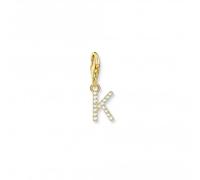 THOMAS SABO Gold Plated Cubic Zirconia Letter K Charm 1974-414-14