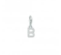 Thomas Sabo Charm Club Charmista Charmista White Zirconia Letter B Charm Pendant 1942-051-14 - - Sterling Silver / Zirconia