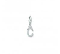 Thomas Sabo Charm Club Charmista Charmista White Zirconia Letter C Charm Pendant 1943-051-14 - - Sterling Silver / Zirconia