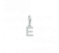 Thomas Sabo Charm Club Charmista Charmista White Zirconia Letter E Charm Pendant 1945-051-14 - - Sterling Silver / Zirconia
