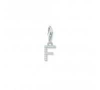 Thomas Sabo Charm Club Charmista Charmista White Zirconia Letter F Charm Pendant 1946-051-14 - - Sterling Silver / Zirconia