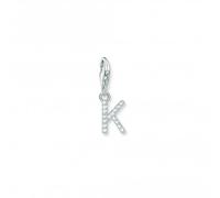 Thomas Sabo Charm Club Charmista Charmista White Zirconia Letter K Charm Pendant 1950-051-14 - - Sterling Silver / Zirconia