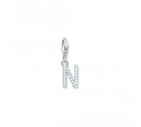 Thomas Sabo Charm Club Charmista Charmista White Zirconia Letter N Charm Pendant 1951-051-14 - - Sterling Silver / Zirconia