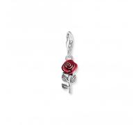Thomas Sabo Charm Club Charmista Sterling Silver Enamel Red Rose Charm 2076-664-10 - Elegant