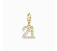 Thomas Sabo Charm Club Charmista Sterling Silver Gold Plated Zirconia Number 21 Charm 2140-414-39