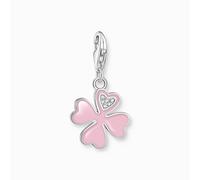 Thomas Sabo Charm Club Charmista Sterling Silver Pink Enamel Clover Charm 2202-051-14 - Elegant - Sterling Silver / Zirconia