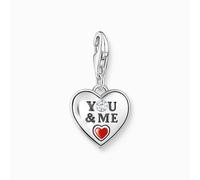 Thomas Sabo Charm Club Charmista Sterling Silver "You & Me" Heart Charm 2206-691-7 - Exclusive - Sterling Silver / Cold Enamel / Zirconia