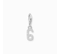Thomas Sabo Charm Club Charmista Sterling Silver Zirconia Number 6 Charm 2130-051-21 - Elegant