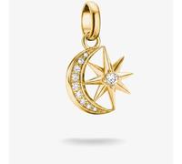 THOMAS SABO Charm Club Connect 18ct Yellow Gold Plated Cubic Zirconia Moon & Star Charm CC1365-M01-14