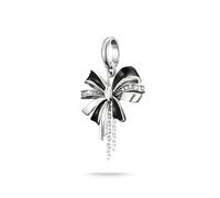 Thomas Sabo Charm Club Connect Black Bow Charm Pendant 3.3 x 1.5cm