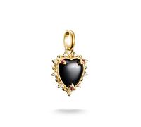 Thomas Sabo Charm Club Connect Black Vintage Heart Gold Tone Charm Pendant 2 x 1.3cm