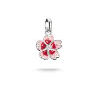 Thomas Sabo Silver Charm Pendant Cherry Blossom Connect Sterling Silver, Cold Enamel