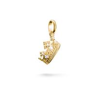 Thomas Sabo Charm Club Connect CZ Crown Gold Tone Charm Pendant 1.9 x 1.3cm