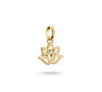 Thomas Sabo Charm Club Connect CZ Lotus Flower Gold Tone Charm Pendant 1.7 x 1.3cm